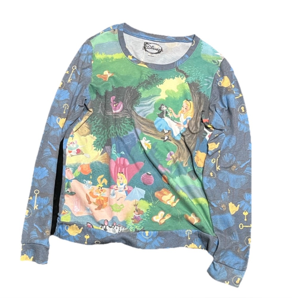 Disney Alice in wonderland thin sweater/Long Sleeve Tee - Blue and Green